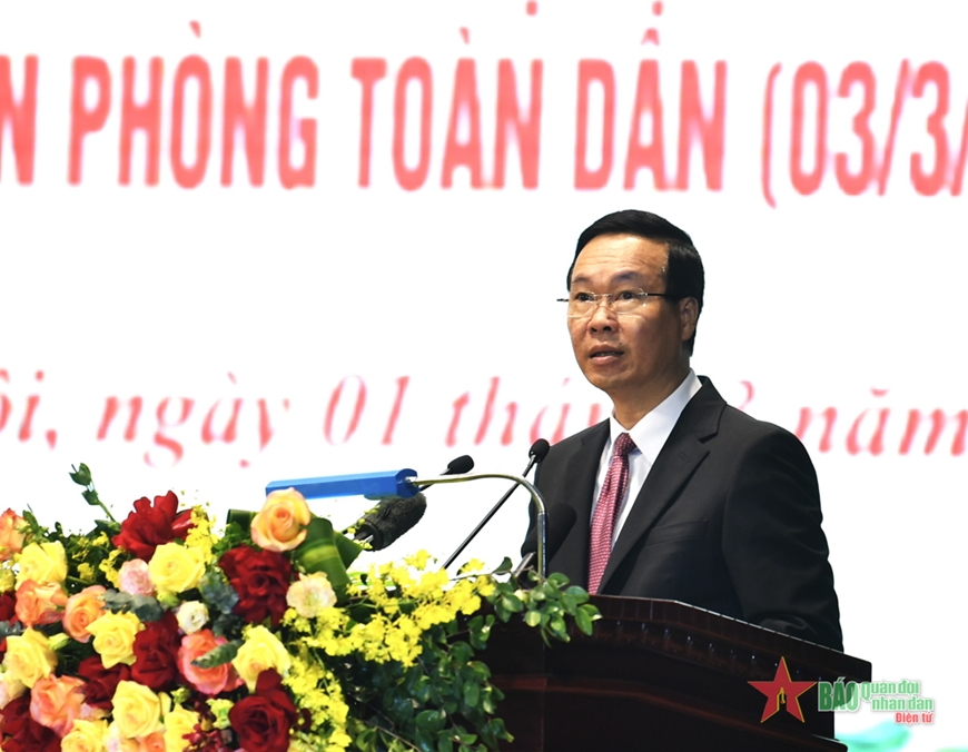 Phát biểu của Chủ tịch nước Võ Văn Thưởng tại Lễ đón nhận Huân chương Chiến công hạng Nhì; gặp mặt kỷ niệm 65 năm Ngày truyền thống Bộ đội Biên phòng và 35 năm Ngày Biên phòng toàn dân